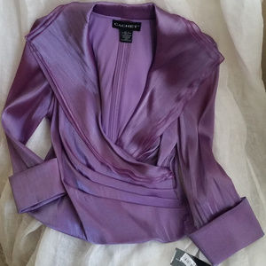 ~❤ Cachet - Purple Zip-Up Back Blouse - NWT ❤~
